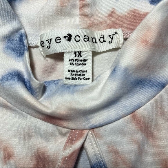 Eye Candy Pink Blue Tie Dye Tank Junior’s Size XL - Picture 6 of 8